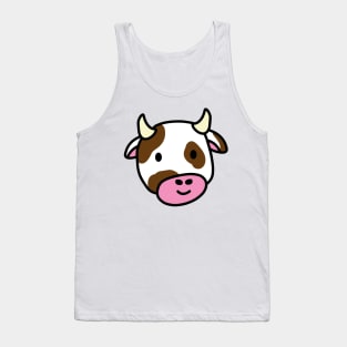 Cute cartoon dairy cow doodle brown spots Tank Top